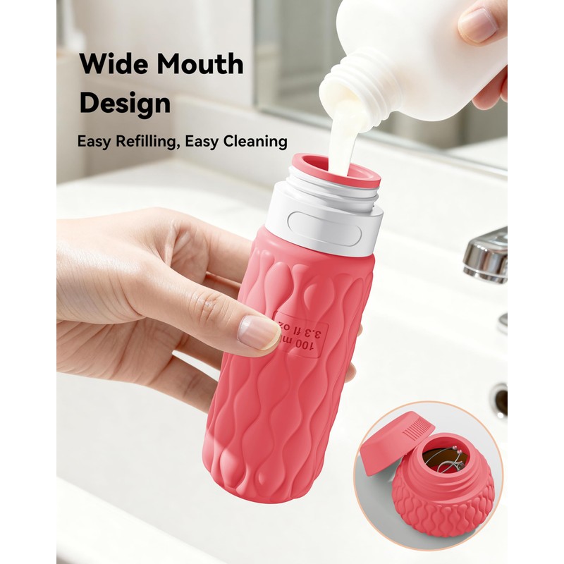 Travel Bottles for Toiletries Silicone Travel Size Containers 3.4oz 1.7oz