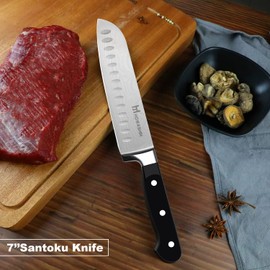 Howashin 7'' Santoku Knife High Carbon Kitchen Janpanene Stainless Steel Sharp Chef 's Knife Ergonomic Handle With Christmas Gift Box