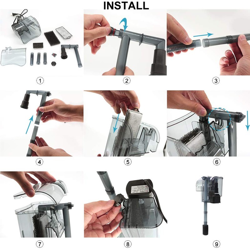 Boxtech Aquarium Hang On Filter - Power Waterfall Suspension Oxygen