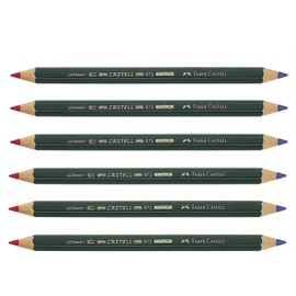 Castell Colour 873 Office Colouring Pencils, Red/Blue, Pack of 6