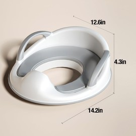 PandaEar PandaEar Baby Toddler Potty Training Toilet Seat for Boys and Girls with Handles| Child Kids Potty Seat Toilet Seat Attachment| Safe Urine Guard Non-Slip Rubber Rim| Fits Round & Oval Toilets