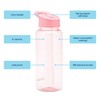 Smash 1 Litre Drink Bottle with Water Timings, Pink