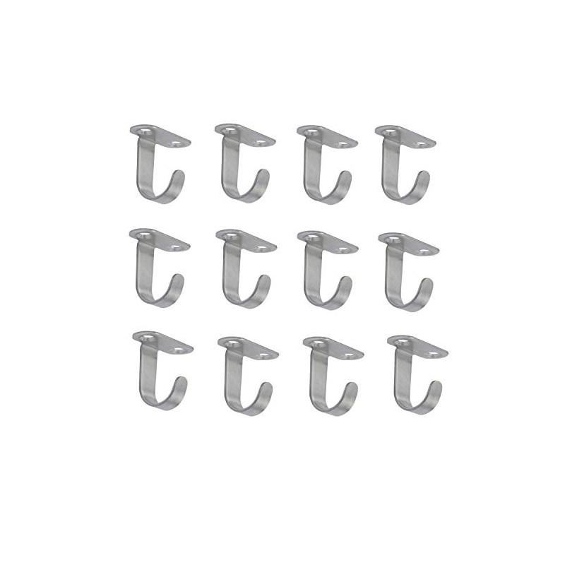 Antrader 12-Pack Stainless Steel Screws Mount Ceiling Hooks, Under-Shelf Coat