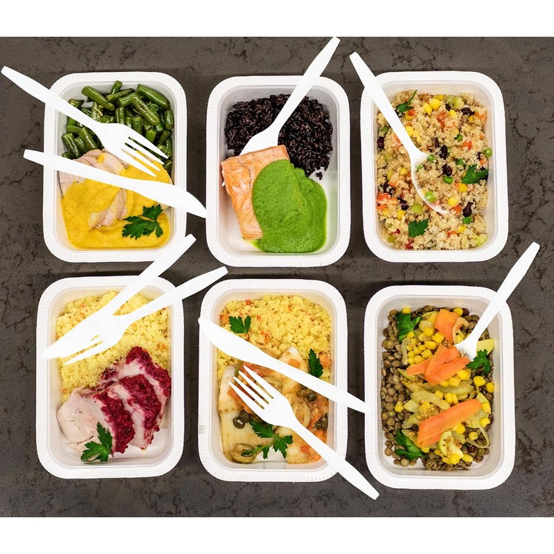 PLASTICPRO PLASTICPRO Cutlery 800 Mediumweight White Disposable Plastic Knives