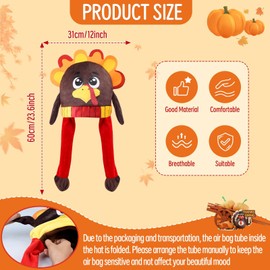 Thanksgiving Turkey Hat Movable Wings Turkey Head Costume Hat Thanksgiving Turkey Funny Novelty Accessories for Trot Dress Up Party Role Play Carnival Cosplay Thanksgiving Dress Up Cosplay