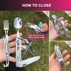 Joycube 6-in-1 Detachable Camping Utensils Flatware Set - Multi-Function Travel