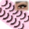 PVDKIW Clear Band False Eyelashes Wispy Lashes Mink Cat Eye