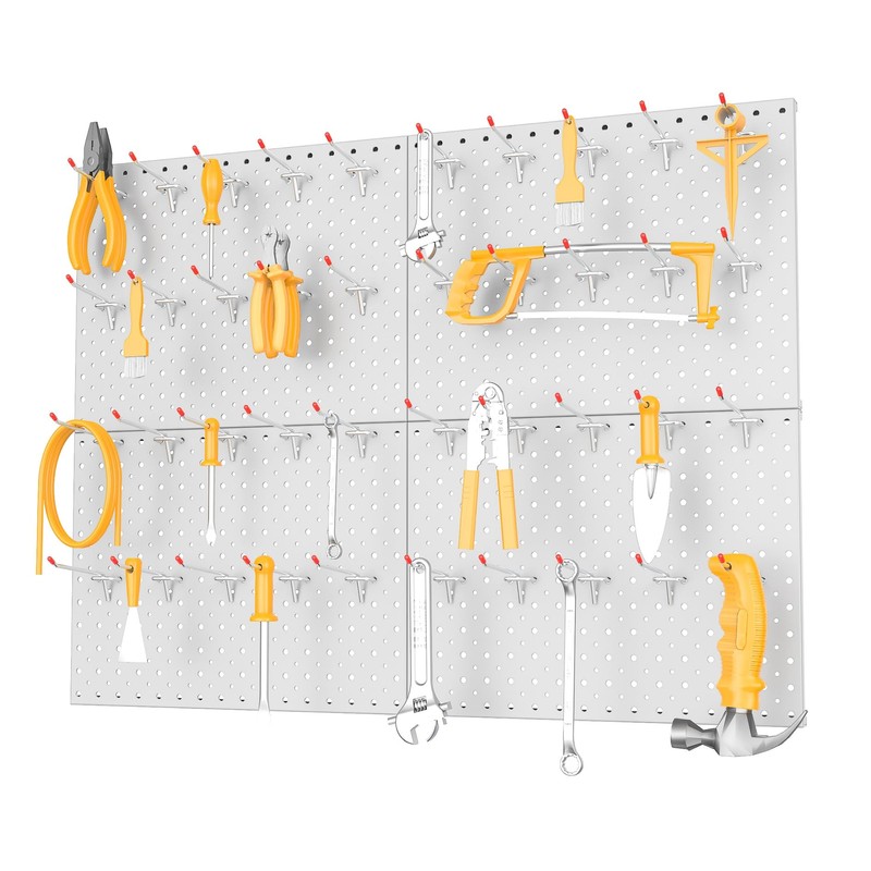 TORACK Metal Pegboard Panels and Hooks for Garage, Workbench, Shop,