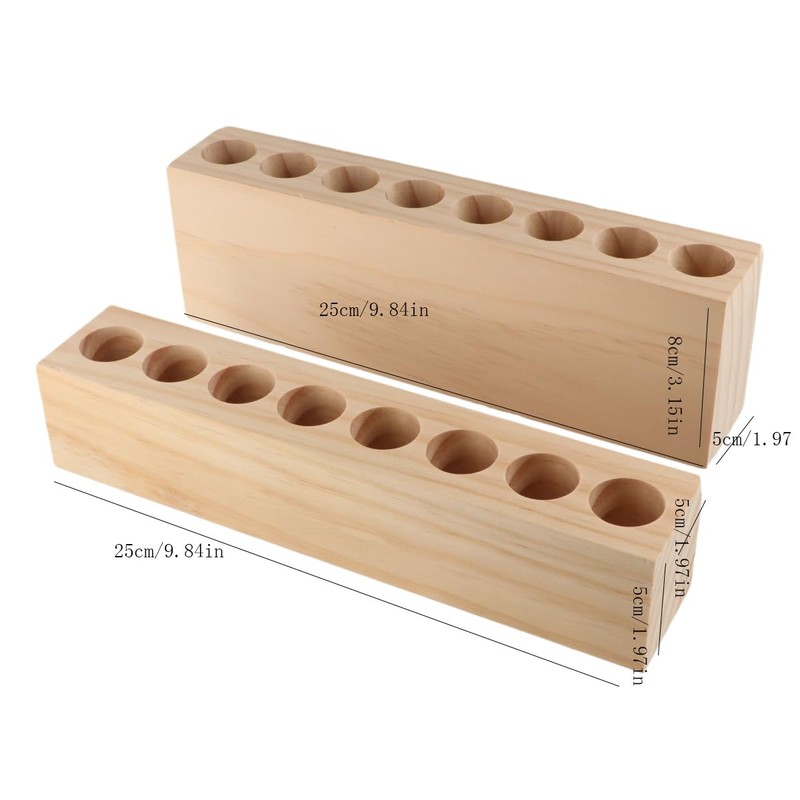 Wooden Lipsticks Holder,2PCS Multifunction Pen Holder,Makeup Brush Holder,Desktop Lipstick Holder,Lipstick