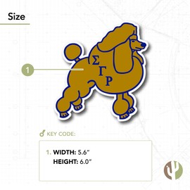 Sigma Gamma Rho Stickers SGR Poodles Divine 9 Individual Decal Laptop Water Bottle Car (IND B)