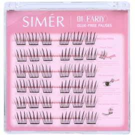 Self Adhesive Lash Clusters Press On Lashes Natural Eyelash Clusters 11-13mm C Curl Pre-Glued Cluster Lashes No Glue Needed Reusable Wispy DIY Eyelash Extension