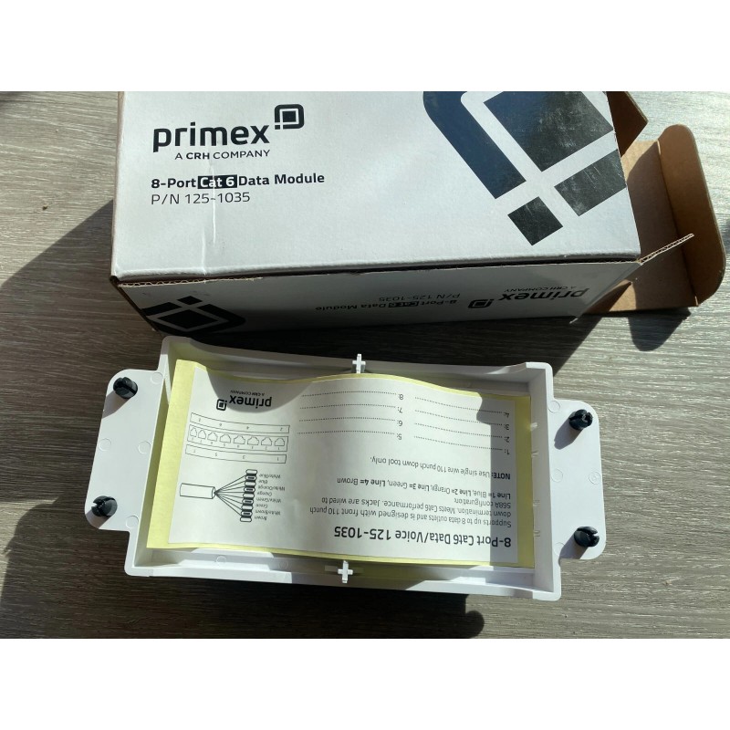 PRIMEX A ARCH COMPANY P/N: 125-1035 8-PORT CAT6 DATA MODULE
