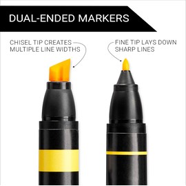 Prismacolor Premier Double-Ended Art Markers, Fine and Chisel Tip, 12 Pack