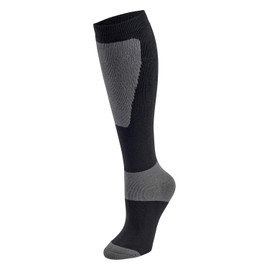 Bamboo Sports Odor Resistant Moisture Wicking Ski & Snowboard Socks (Black/Gray, Medium)