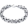 Two Tone Byzantine Chain Mechanic Double Link Mens Bracelet Men