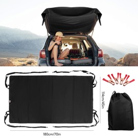 SHYICHENG Black Rear Barn Door Awning Cover 600D Oxford Waterproof, UV & Tear Resistant Shelter Cover for Ford Transit Custom VW T5 T6 Renault Trafic Fiat Ducato Panel Van