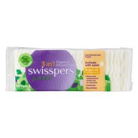 Swisspers 3in1 Argan Oil & Vitamin E Cleanser Infused Pads 60 Pack