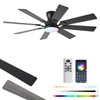 JSAITEE 52 inch Ceiling Fan with Light, 8 Speeds Reversible