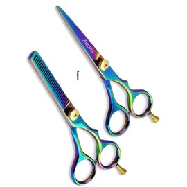 Awans Hairdressing Scissors Barber Scissors Set 13,9 cm with Bag Multi-Coloured