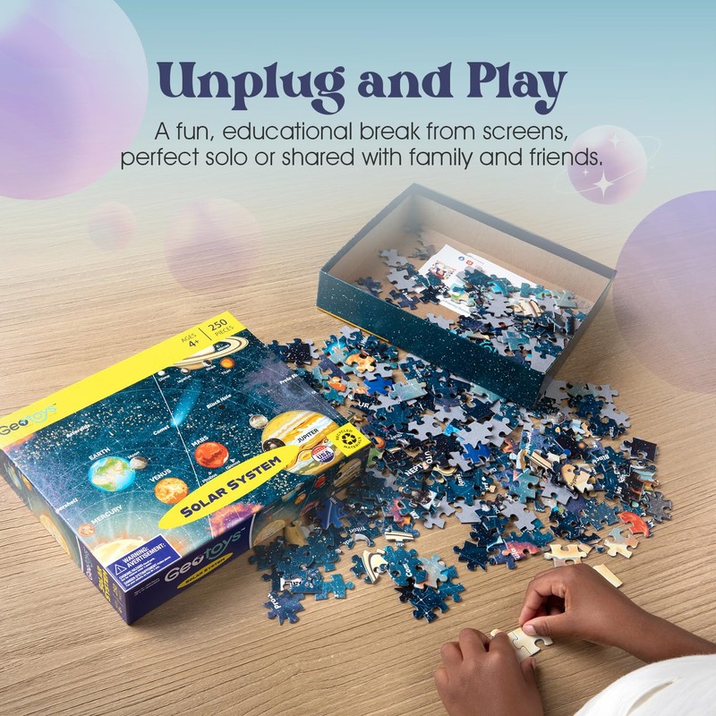 Geotoys Solar System Puzzle for Kids - Space Puzzle for
