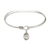 7 inch Oval Eye Hook Bangle Bracelet w/St. Monica in