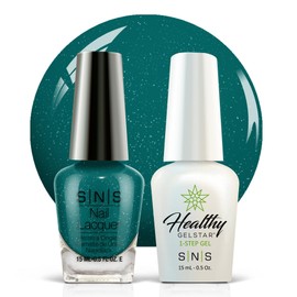 SNS Nail UV Gel and Nail Polish Lacquer Combo, Cityscape - Jazzy Blues - Long-Lasting Nail Color, Gel & Lacquer Duo Lasts 14 Days - UV Lamp Required - 0.5 fl oz