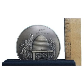 Beehive Car Emblem; Freemason Beehive 3d Bronze 3.5" Unique and Rare.