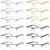 Reducblu 12 Pack Half-Rim Metal Reading Glasses for Men Lightweight