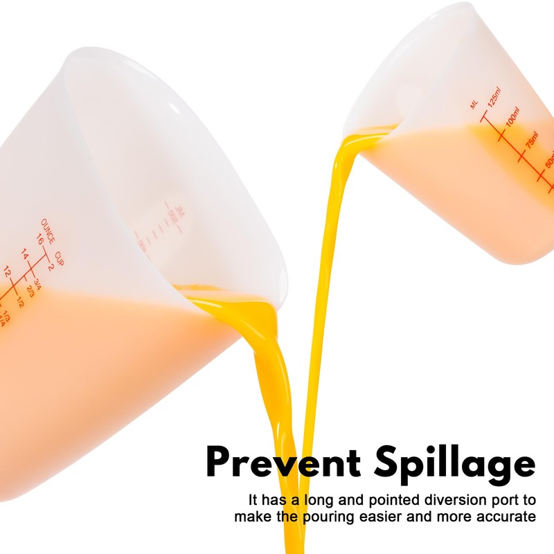 Rainspire Upgraded 3 Piece Silicone Measuring Cup Sets Squeeze &