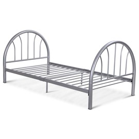 Giantex 83"x42"x35" Metal Bed Platform Frame Twin Size Bedroom Home Furniture (Silver)