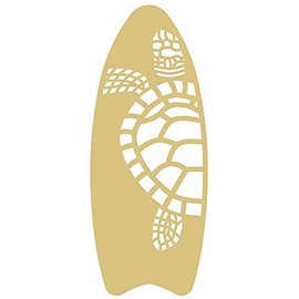 Surf Board Seaturtle Cutout Unfinished Wood Summer Nautical Beach Door Hanger MDF Shape Canvas Style 1 Art 1 (24")