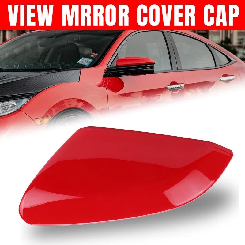 Left Driver Side Red Door Wing Mirror Cap Cover For