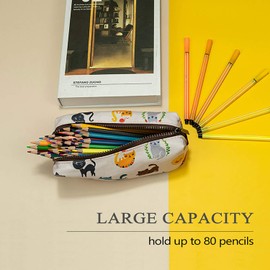 LParkin Niedliches Federmäppchen mit Katzenmotiv für Kinder, Geschenk zum Schulanfang, Gadget-Tasche, Make-up-Tasche