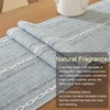 Farmhouse Decor Boho Table Runner with Macrame, Elegant Dusty Blue