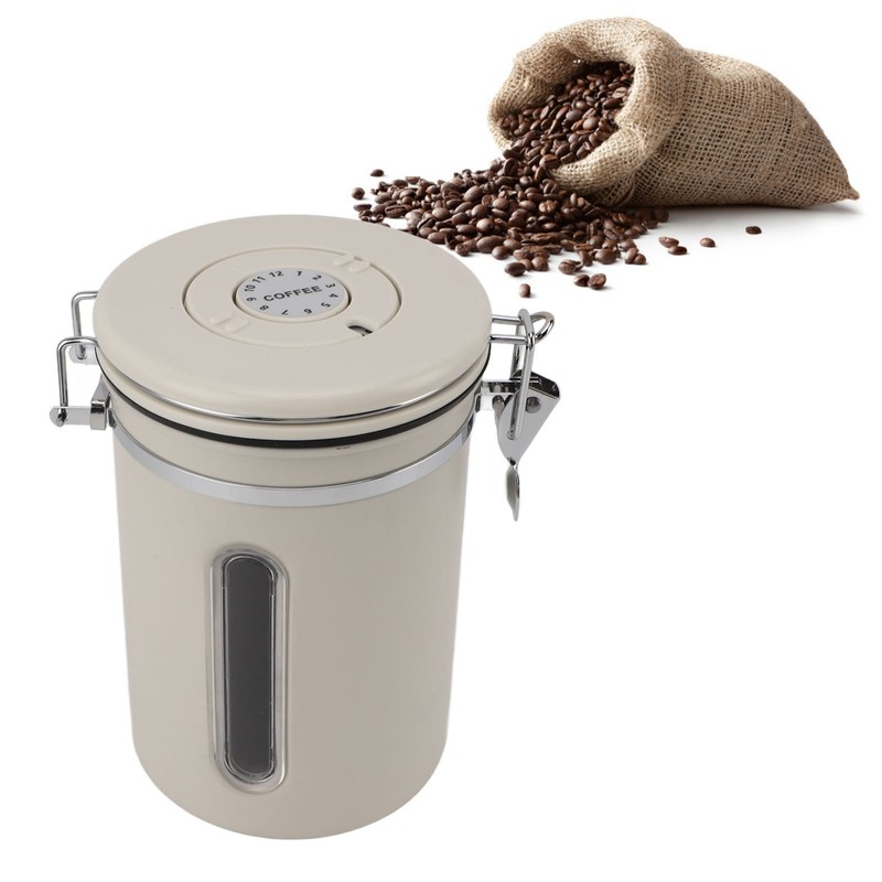 Coffee Canister 1800ml 304 Stainless Steel Window Design One Way