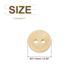 uxcell 100Pcs Wooden Buttons, 11.5mm(0.45 Inch) 2 Hole Round Wood Sewing Button Craft for Sewing DIY Craft Clothing, Natural Wood