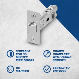 UAP 2 Sets 65mm Tubular Latch Square - Door Latches for Internal Doors Square Forend, Tubular Door Mortice Latch, Door Hardware (2 Pack, 65mm, Nickel Plated)