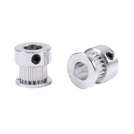 2pcs GT2 Timing Belt Pulley 20 Teeth 8mm Bore Aluminum Synchronous Wheel with Bearing for 3D Printer