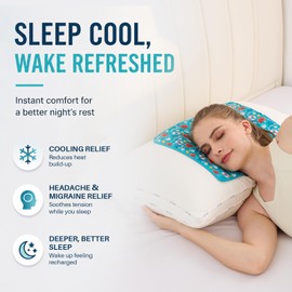 Cooling Gel Pad for Bed - Cooling Seat Cushion with Removable Cover - Cooling Mat for Night Sweats, Hot Flashes - Cold Pack for Adults, Kids, Pets - Reusable