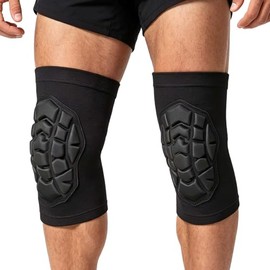 Knee Pads for Men & Women, Wrestling Kneepads for Volleyball, Basketball, Football - Elastic Compression Knee Sleeves for Soft Knee Support & Protecti