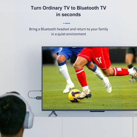 USB Bluetooth Transmitter for TV, Bluetooth V5.0 Audio Transmitter Adapter for Bluetooth Earbuds/Bluetooth Speaker, HiFi Sound Quality and Low Latency