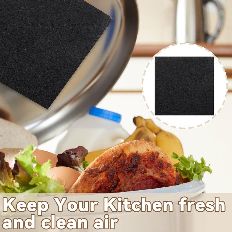 Biaungdo 12 Pack 5 Inch Sqaure Charcoal Filter Replacements, Black