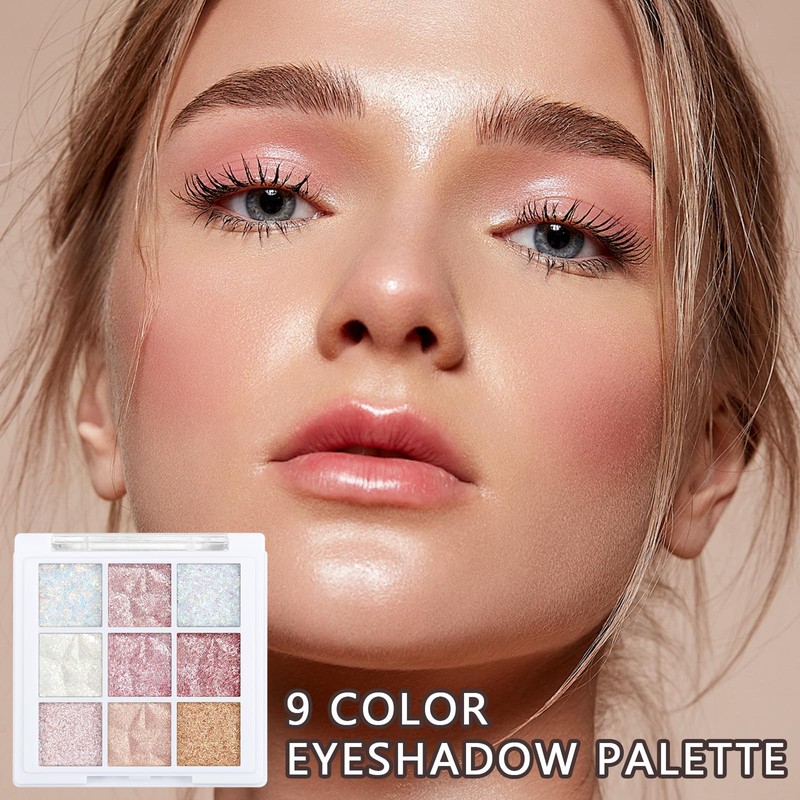9 Colours Jutqut Glitter Eyeshadow Palette, Sparkling Eyeshadow Palette Shimmer,