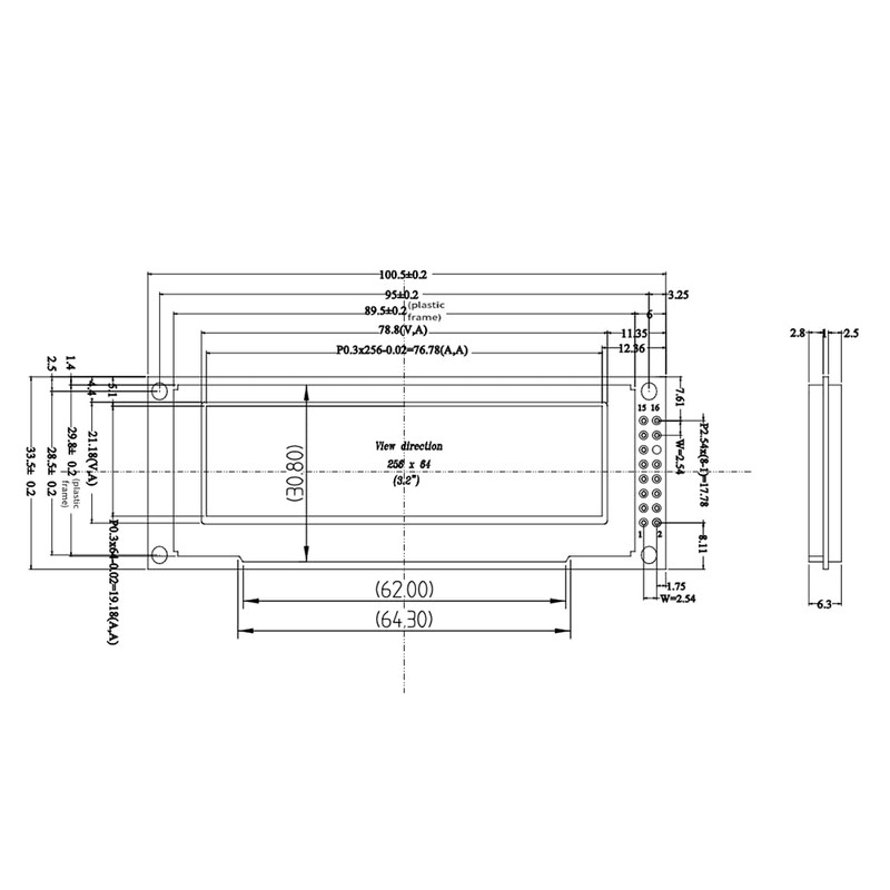berjalan 3.12 Inch OLED Display 256x64 SSD1322 Driver Graphic LCD