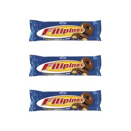 Artiach - Filipinos Cookies - Crunchy Ring-Shaped Biscuits Dipped in Real Chocolate - 128g each - Product of Spain (Milk Chocolate, Pack of 3)