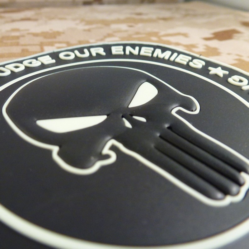ALL BLACK GOD WILL JUDGE OUR ENEMIES Glow Dark Punisher