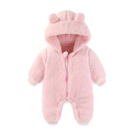 AiWMGL Baby Bear Onepiece Outfit Suit Newborn Fleece Jumpsuit Romper Hooded Warm Winter Snowsuit Clothes Boy Girl 0-12 months