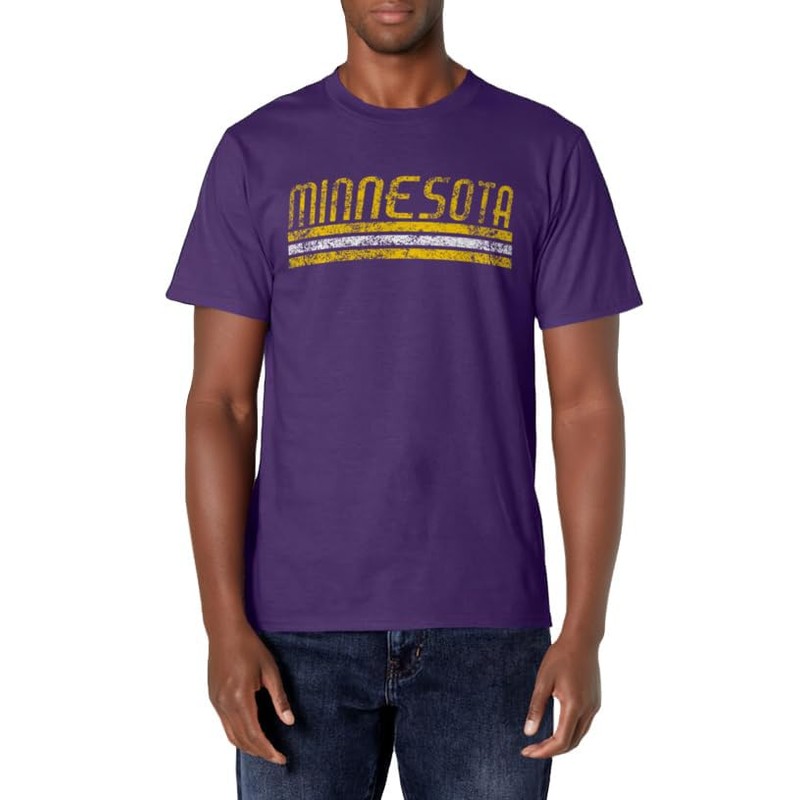 Minnesota Retro Vintage Weathered Stripe Throwback T-Shirt