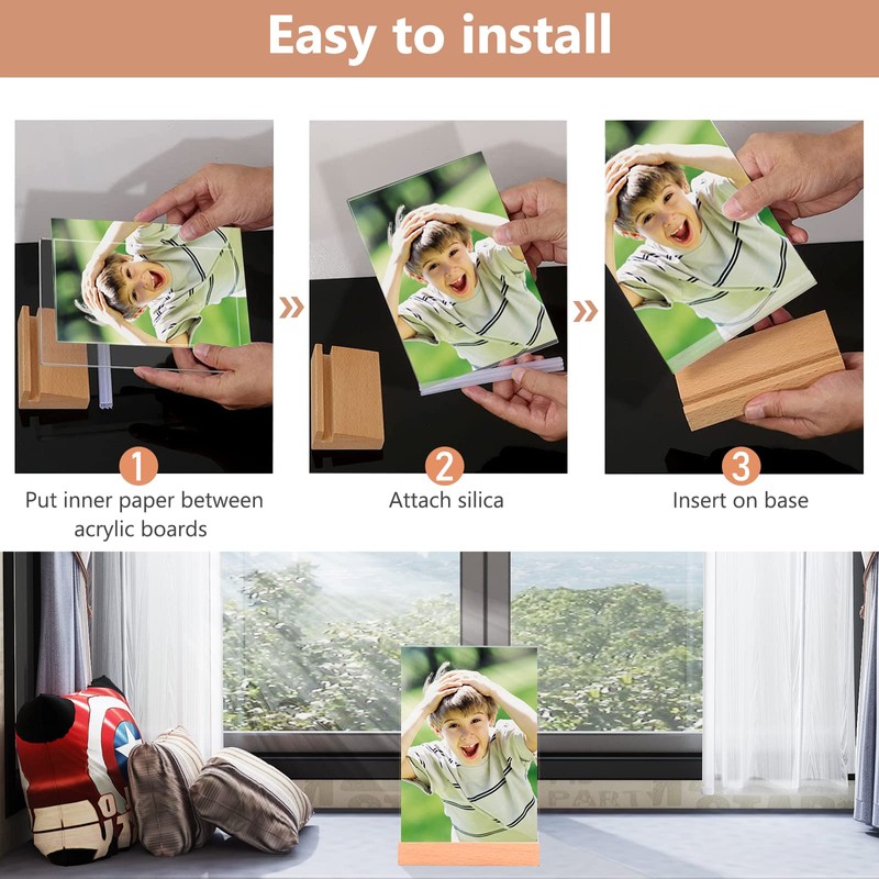 maswater 8.5 x 11 Acrylic Sign Holder, 2 Pack Clear