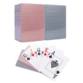 Vinsani Check Playing Cards, Poker Size Standard Index, 4 Decks of Cards (2 Red and 2 Blue), for Blackjack, Euchre, Canasta, Pinochle Card Game, Casino Grade